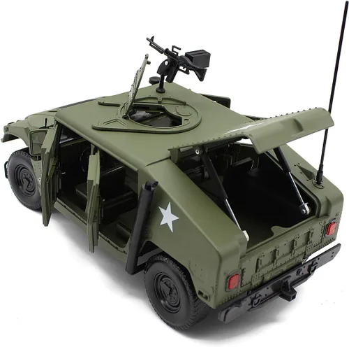 Miniatura 4 de Fisca - Modelo de coche a escala 1/18 de metal fundido a presión, vehículo militar blindado, camión de campo de batalla