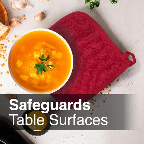 Miniatura 4 de RITZ Guante de olla y protector térmico de rizo: Resistente al calor sin igual, duradero 100% algodón – Diseñado ergonómicamente para un agarre