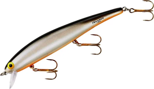 Miniatura 21 de Bomber Señuelos Long A Slender Minnow Jerbait Señuelo de Pesca Espalda negra con destello plateado