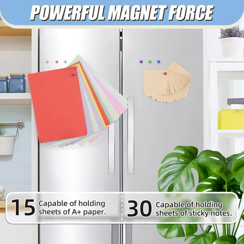 Miniatura 4 de FINDMAG Paquete de 16 imanes para refrigerador, imán de refrigerador, imanes pequeños para pizarra blanca, imán de neodimio fuerte, imán de tierras