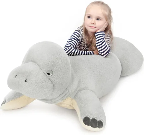 Miniatura 10 de MorisMos Peluche de tiburón gigante de 39 pulgadas, juguete de tiburón de peluche grande, almohada de tiburón suave para niños y niñas, cumpleaños