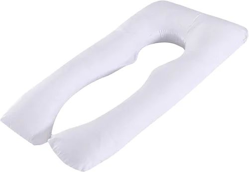 Miniatura 19 de Almohada de embarazo grande en forma de U de cuerpo completo con funda de almohada de algodón reemplazable y lavable para mujeres embarazadas que