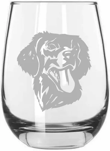 Miniatura 246 de Sakhalin Husky Dog - Copa de vino grabada personalizada de 15.25 onzas sin tallo