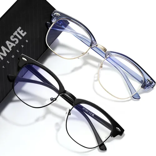Miniatura 41 de Gafas de Luz Azul para Mujer/Hombre Gafas de Computadora de Luz Azul para Mujeres/Hombres A04-cristal marco plateado