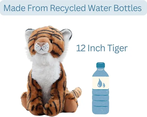 Miniatura 7 de The Petting Zoo Peluche de tigre, regalos para niños, animales del zoológico Wild Onez, juguete de peluche de tigre de 12 pulgadas