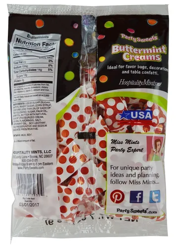 Miniatura 3 de Party Sweets Mentas rojas Big Dots de Hospitality Mints, Appx 300, blanco, 7 onzas, paquete de 6