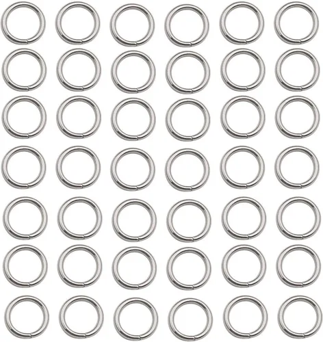 Miniatura 10 de 500 anillos divididos de acero inoxidable para hacer joyas, collares, pulseras, aretes, llavero, manualidades (496.378-0.276 in)