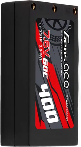 Miniatura 4 de Gens ace 400mAh 60C 7.6V HV Hardcase 2S Lipo Batería con XT-60 Plug (4Pcs)