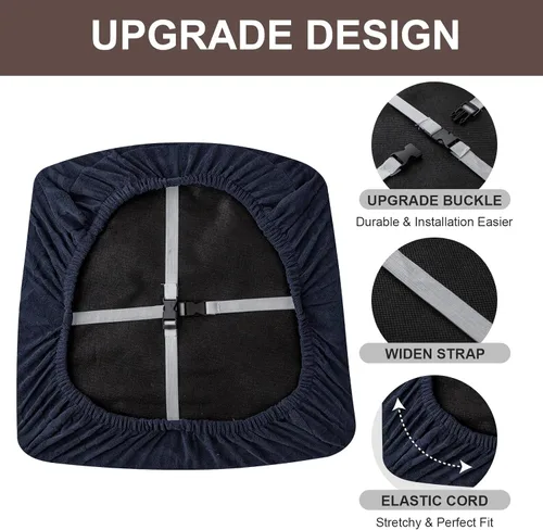 Miniatura 4 de Genina Fundas impermeables de asiento para silla de comedor, fundas elásticas para sillas de comedor, fundas protectoras para sillas de cocina