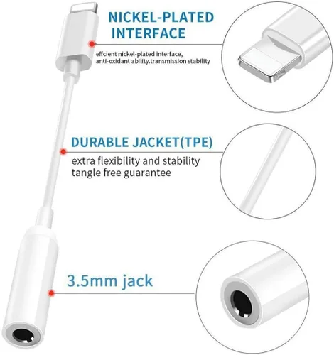 Miniatura 2 de Adaptador Lightning a conector de auriculares de 0.138 in