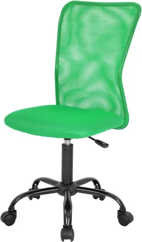 Miniatura 10 de Silla de oficina ergonómica de malla bonita, soporte lumbar sin brazos, elegante y moderna silla de escritorio para PC, color negro, con respaldo