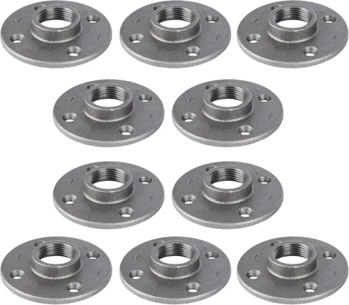 Miniatura 19 de PIPE DECOR - Brida de piso cuadrada de 1 pulgada, paquete de 4 unidades, hierro maleable, compatible con tubos de plomería de acero negro de un