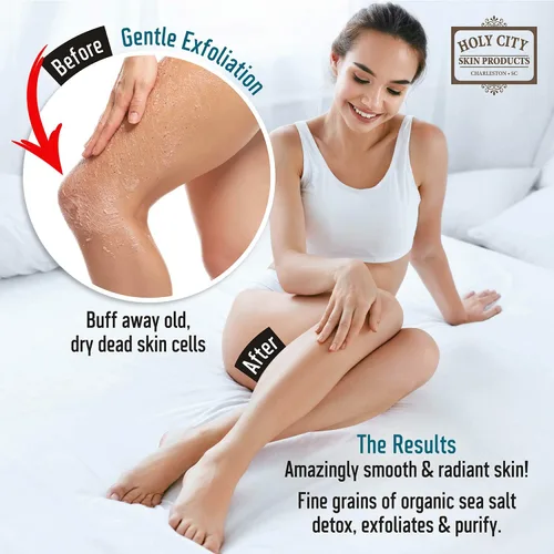 Miniatura 7 de Exfoliante corporal – Exfoliante de sal del Mar Muerto pura para manos y cuerpo, 16 onzas líquidas hidratante cuidado de la piel para acné corporal