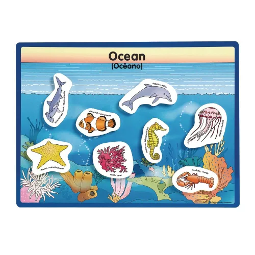 Miniatura 4 de Excellerations Animales en sus hábitats 6 tableros de rompecabezas herramienta de actividad de aprendizaje para niños (48 piezas)