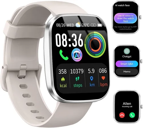 Miniatura 8 de uaue Reloj inteligente AI con ChatGPT, reloj inteligente de llamadas Bluetooth de 1.91 pulgadas para hombres y mujeres, más de 110 modos de fitness