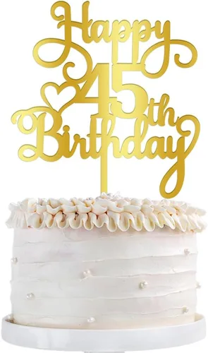 Miniatura 9 de Decoración de pastel de feliz cumpleaños 50, decoración acrílica dorada de doble cara, para decoración de pasteles de feliz cumpleaños 50