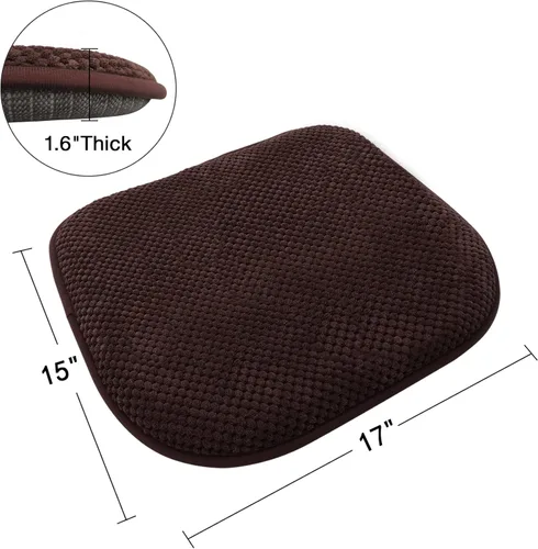 Miniatura 2 de Cojines de asiento de espuma marrón para sillas de cocina, almohadillas para sillas de comedor, paquete de 6 cojines antideslizantes para asientos