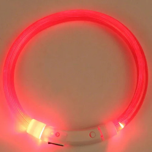 Miniatura 3 de Recargable LED Noche Intermitente Luminoso USB Carga Mascota Perro Cachorro Cuello Collar Azul 13.8 in