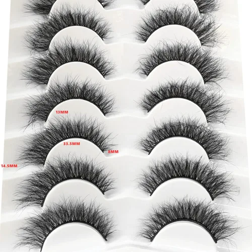Miniatura 530 de Pooplunch - Pestañas postizas finas de visón sintético, estilo ojo de gato, naturales, cruzadas, tipo racimo, efecto 8D de volumen, tiras