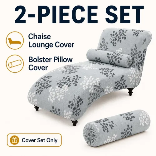 Miniatura 4 de Funda Impresa para Chaise Lounge sin Brazos Interior Funda Elástica para Silla para Sala de Estar Dormitorio Funda Elástica sin Brazos para Chaise