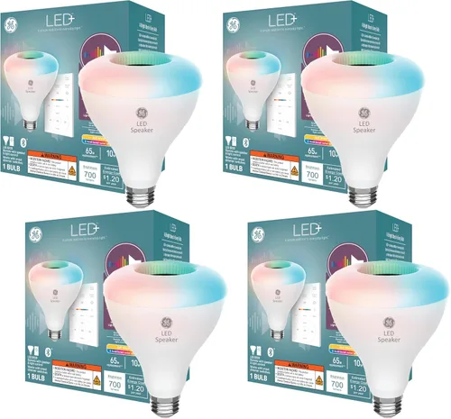 Miniatura 10 de GE LED+ A21 Bombilla LED, Luz LED Interior con Cambio de Color, Altavoz Inalámbrico Bluetooth con Control Remoto, 9W, Multicolor y Blanco Cálido