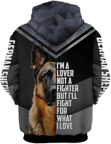Miniatura 2 de Black Half Half Adorable Pets 3D Print Hoodies Unisex Pullover Hoodie Gift For Men, Women