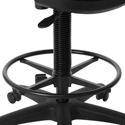 Miniatura 8 de Silla con respaldo de malla de lujo con pie ajustable, Acero inoxidable, Negro