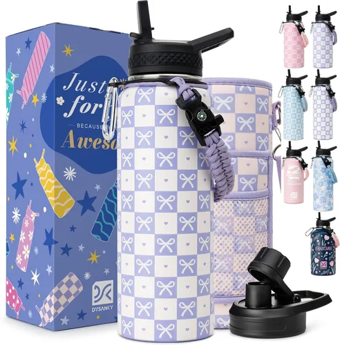 Miniatura 121 de DYSANKY Botella de agua aislada de 32 onzas, metal al vacío de acero inoxidable grueso, jarra de agua deportiva portátil para gimnasio y senderismo