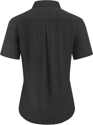 Miniatura 2 de siliteelon Camisas de vestir para mujer, de manga corta, de algodón, camisa con botones abajo, camisa básica con botones arriba, camisas con cuello