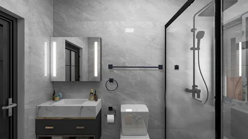 Miniatura 3 de SENTO VINTO - Juego de accesorios de baño, juego de accesorios de baño de metal resistente para montaje en pared, incluye gancho para bata, soporte