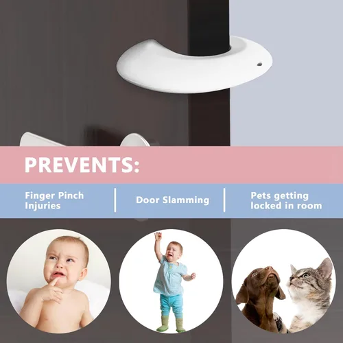 Miniatura 2 de Neobay Protector de Puerta contra Pellizcos y Tope para Puertas, Protector de Puerta de Silicona Duradera contra Pellizcos de Dedos, Previene Blanco