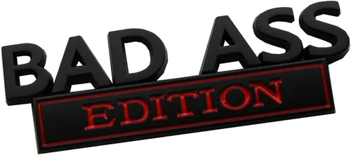 Miniatura 2 de Paquete de 2 Emblemas Edición Bad Ass, Insignia Badass de Metal 3D, Calcomanía Adhesiva de Reemplazo para Capó Delantero para Automóviles, Camiones