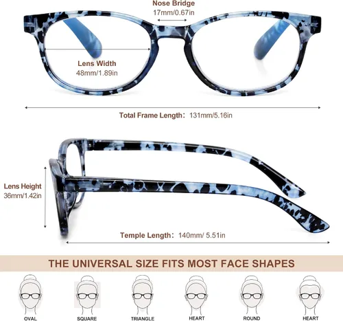 Miniatura 4 de EYEGUARD - Gafas de lectura azul de 4 unidades, diseño de lectores de resorte de moda para mujeres, gafas de computadora Lente de lectura de luz