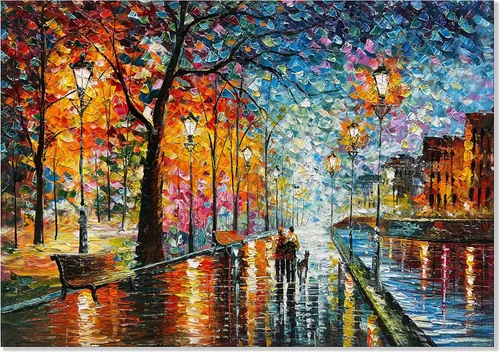 Miniatura 22 de Alenoss Pinturas Metálicas Abstractas 100% Hechas a Mano Lienzo Arte de Pared Textura Gruesa Única Superficie Áspera Pintura al Óleo Moderna 48x24