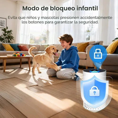 Miniatura 7 de Purificadores de aire para dormitorio y hogar, limpiador de aire Cobectal con filtro H14 True HEPA 3 en 1 para habitación de hasta 1050 pies