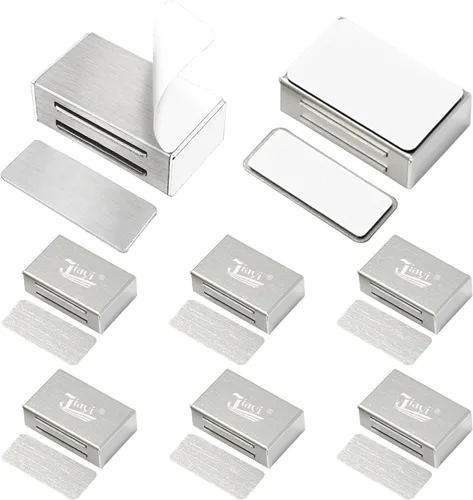 Miniatura 14 de Jiayi - Imanes adhesivos para puerta de gabinete, paquete de 4 cierres magnéticos para puerta de gabinete, cierre magnético adhesivo para gabinete