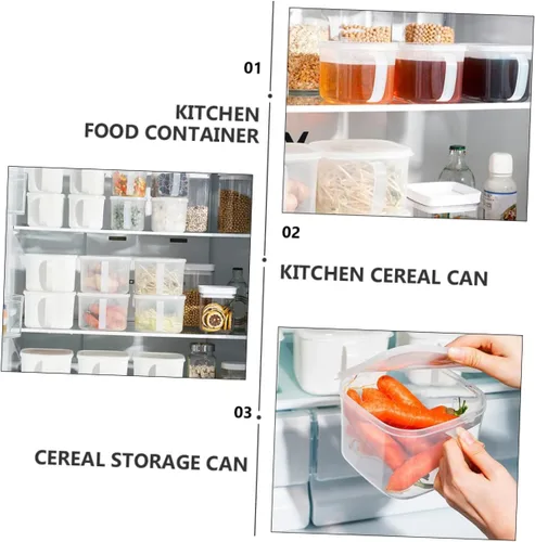 Miniatura 5 de 2 recipientes herméticos para almacenamiento de alimentos con tapas, contenedores de plástico transparente para cocina y refrigerador, ideal