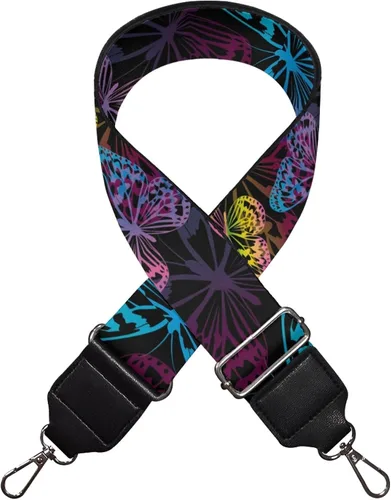 Miniatura 3 de Correa ajustable con estampado de mariposas en acuarela para mujer, correas anchas de moda, correas de guitarra, bolsa de hombro
