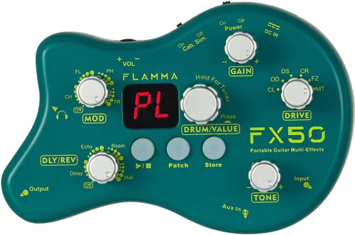 Miniatura 9 de Pedal de efectos múltiples para guitarra FLAMMA FX100 con 55 modelos de amplificador 151 efectos integrados 80' Looper 40 máquina de ritmos 10