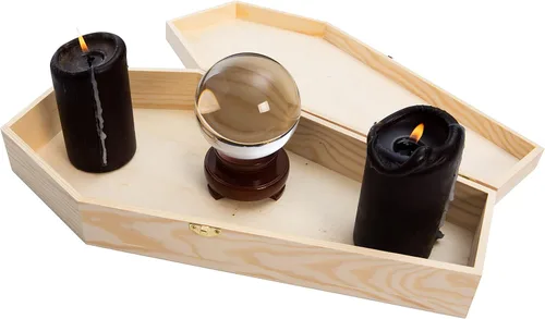 Miniatura 4 de Creative Hobbies Caja grande de ataúd de Halloween de 18 pulgadas, caja rellenable con bisagras para decoración de Halloween, recuerdo de fiesta