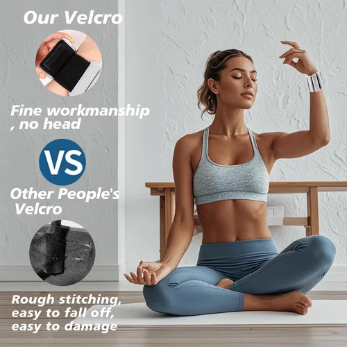 Miniatura 4 de Pesas ajustables de muñeca y tobillo para mujeres y hombres, paquete de 2 (1 libra cada una), brazalete de silicona con peso para pilates, gimnasio