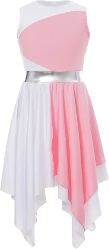 Miniatura 154 de CHICTRY Vestido de baile lírico sin mangas asimétrico para niñas, disfraz de adoración litúrgica contemporánea
