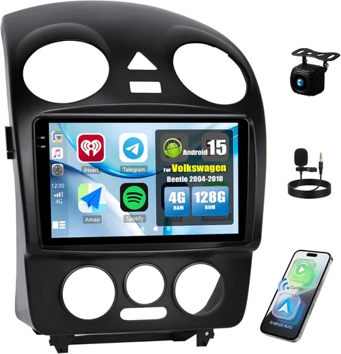 Miniatura 10 de 8 Core Qualcomm Android Car Stereo para Beetle 2004-2010 Pantalla táctil de 9 pulgadas con CarPlay Android Auto 4G+64G Ventilador de enfriamiento