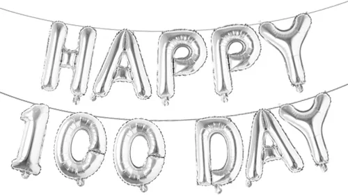 Miniatura 9 de Juego de globos de papel de aluminio con letras del alfabeto, pancarta de feliz 100 días, suministros de decoración para fiesta de cumpleaños (rojo)