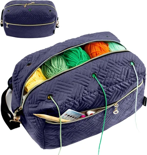MYBAGZING Bolsa Organizadora para Ganchillo - Bolsa para Tejer - Organizador de Almacenamiento de Hilos - Bolsa de Hilos para Ganchillo - Soporte de