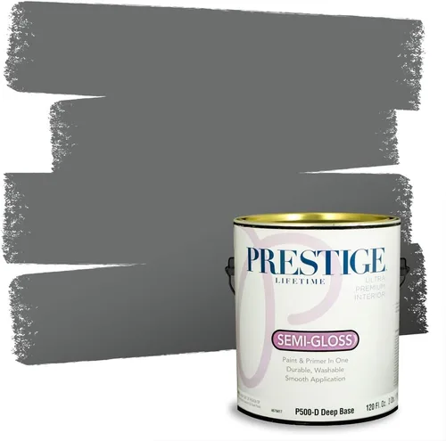 Miniatura 203 de PRESTIGE Paints - Pintura interior e imprimación en uno, 1 galón, cáscara de huevo, pimienta envejecida