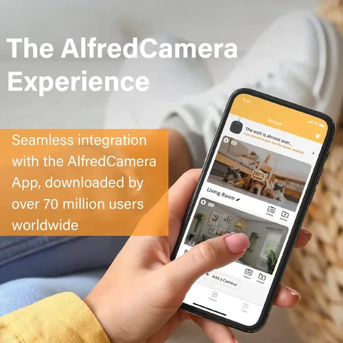 Miniatura 6 de Cámara de seguridad WiFi interior AlfredCam, FullHD 1080P, 2.4G/WiFi, grabación continua, detección de movimiento, visión nocturna, monitor