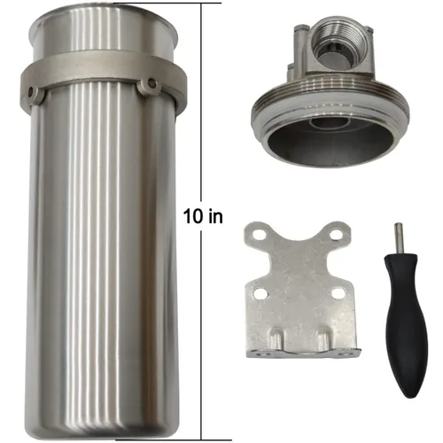 Miniatura 3 de INTBUYING Carcasa de filtro de agua resistente para toda la casa, purificación de agua de acero inoxidable 304, filtro de 10 pulgadas, entrada