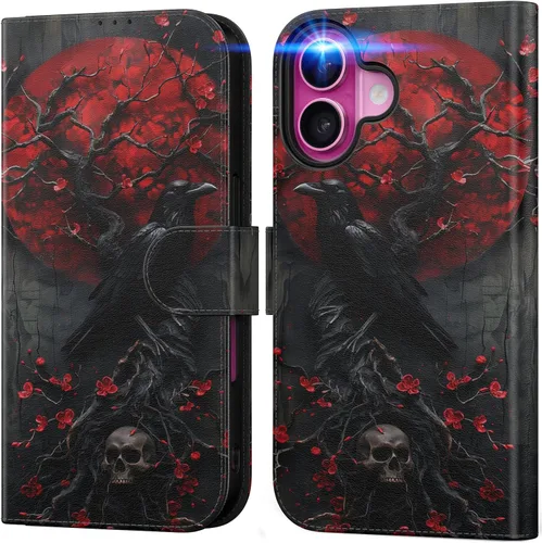 Miniatura 47 de DEENAKIN Funda tipo cartera para iPhone 15 con tarjetero + clip para efectivo, bloqueo RFID, protección contra caídas de grado militar y obras