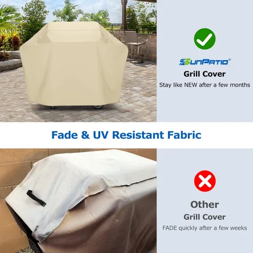 Miniatura 4 de SunPatio Funda para barbacoa de 64 pulgadas para exteriores, resistente al agua, para parrilla de gas, protector de parrilla de propano resistente